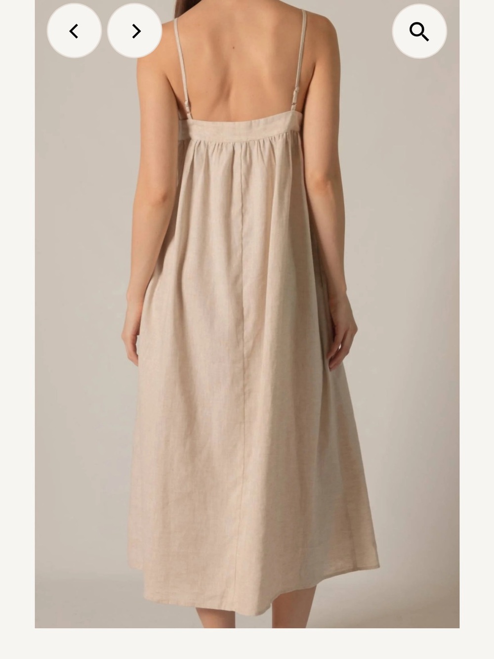 Light Cream Maxi Linen-Style Sundress Skirt - Picture 3 of 10